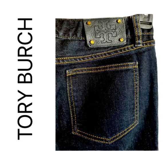 Tory Burch Dark Wash Ankle Jeans Women's Size 26 Straight Leg - Picture 2 of 11